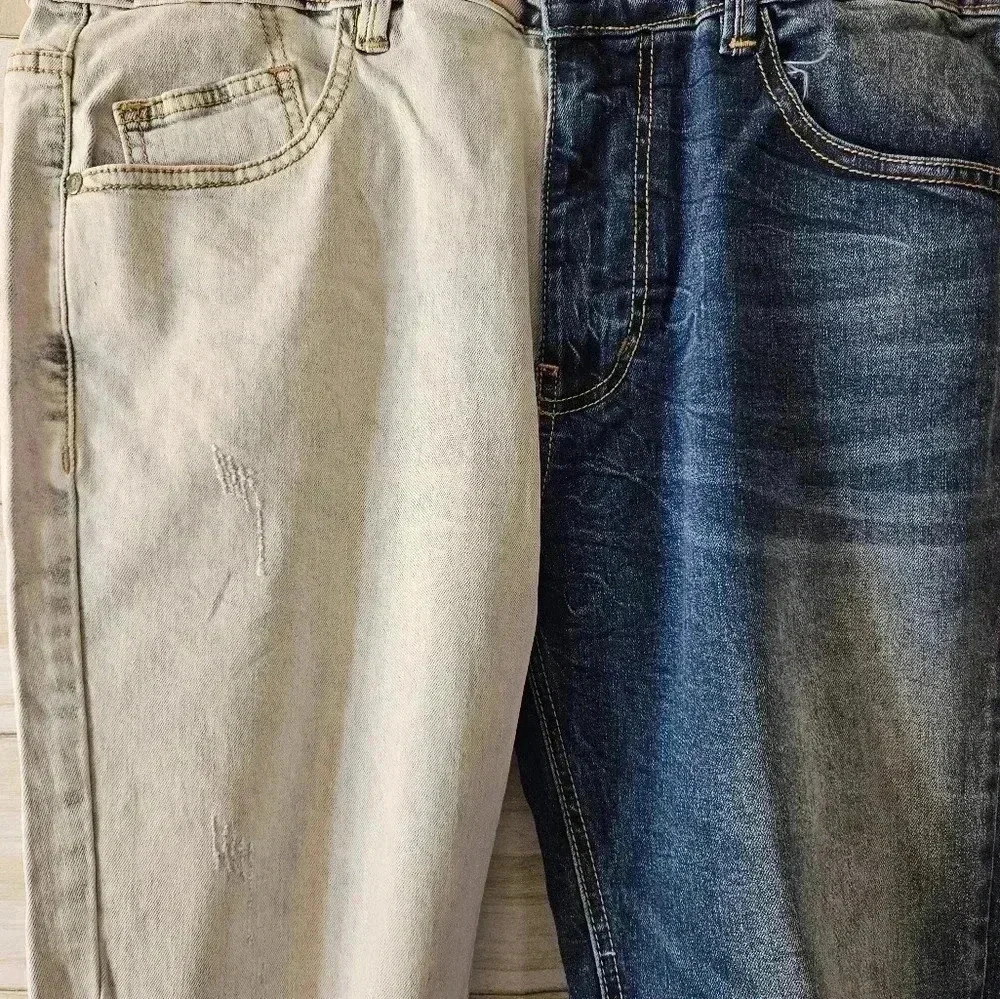 KDNK stretch half light half dark jeans size 32/32 - Picture 3 of 11